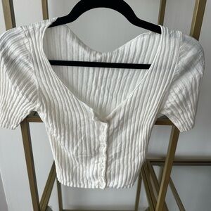 Free People White Crop Top